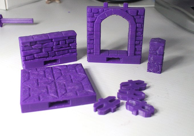 3D печать: части модульного замка для настольных игр с миниатюрами