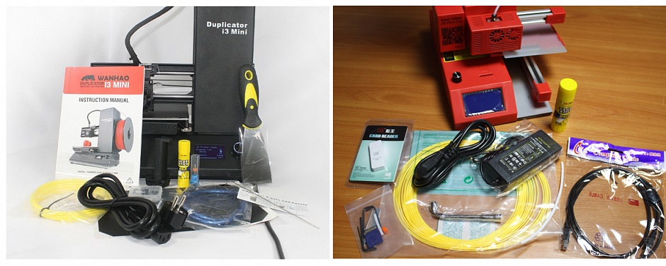 Комплект поставки 3D-принтеров